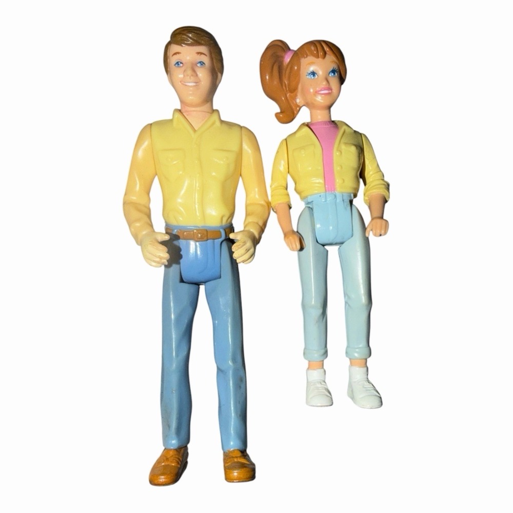 Vintage PLAYSKOOL Loving Family Dolls Figures - Dad & Mom - Rare